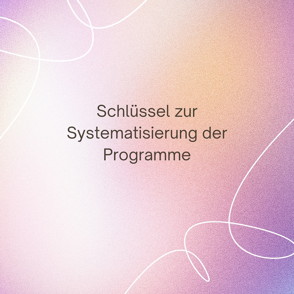 Schlüssel zur Systematisierung der Programme